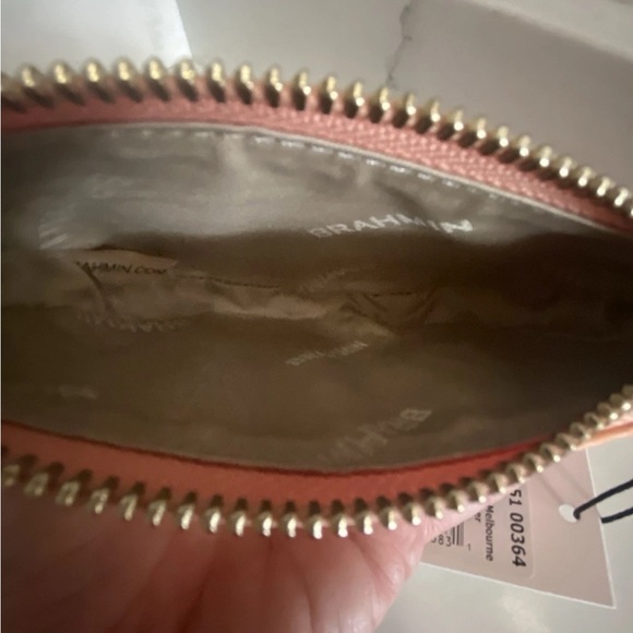 Brahmin Daisy APRICOT ROSE Wristlet Clutch & Clip On Britt Card Coin Wallet-2 PC - Picture 15 of 16